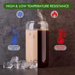 Naeety Glass Cups with Bamboo Lids and Glass Straw, Drinking Glasses Set of 4-16 Oz Beer Can Shaped Glass Cups, Iced Coffee Glasses, Tumbler Cup for Smoothie, Cocktail, Whiskey - 3 Cleaning Brushes - Image 3